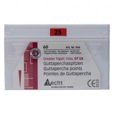 Guttapercha-csúcs (4 %) (ISO 25), ISO 25 rózsaszín, Guttapercha, 4%, 60 darab