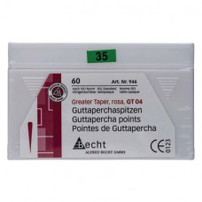Guttapercha-csúcs (4 %) (ISO 35), ISO 35 rózsaszín, Guttapercha, 4%, 60 darab