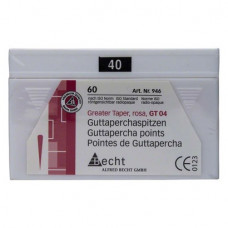 Guttapercha-csúcs (4 %) (ISO 40), ISO 40 rózsaszín, Guttapercha, 4%, 60 darab