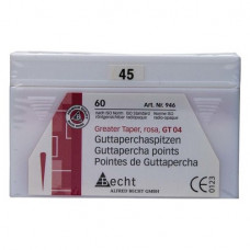 Guttapercha-csúcs (4 %) (ISO 45), ISO 45 rózsaszín, Guttapercha, 4%, 60 darab