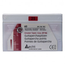 Guttapercha-csúcs (6 %) (ISO 25), ISO 25 rózsaszín, Guttapercha, 6%, 60 darab