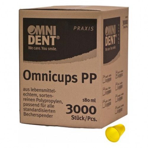 Omni (Omnicups) (Y), Öblítopohár, sárga, Polipropilén, 180 ml, 3000 darab
