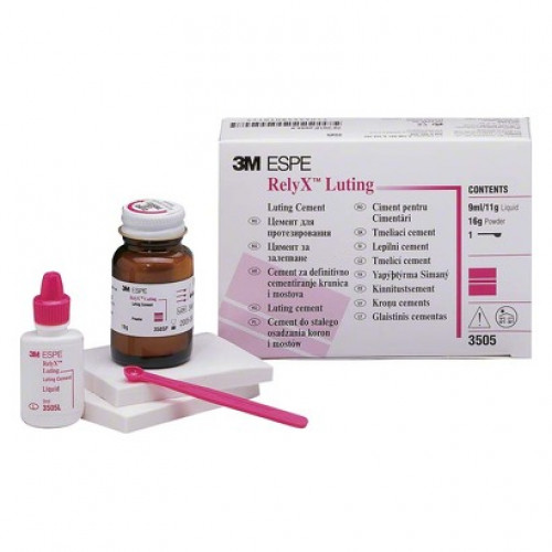 RelyX Luting, Rögzítőcement (Üvegionomer), Fiolák, fluoridtartalmú, röntgenopák, Por + Folyadék, 1 Csomag