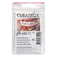 Curaprox LSP (Long Stem Plastified), Fogköztisztító kefe, extra finom, fehér, 8 darab