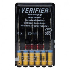Verifier (Test eszköz) (25 mm) (4 %) (ISO 50), Fogantyú - műanyag ISO 50 autoklávozható, ISO színkódolt, Nikkel-titán, 25 mm, 6 darab