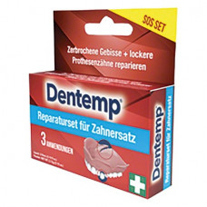 Dentemp® Repair it - Set 3 x 1 g Pulver, 3 x 1 g Liquid, 3 Anmischschälchen, 2 Schleifpapier, 1 Spatel