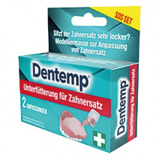 Dentemp® Reline it - Set 2 x 3,1 g Pulver, 2 x 3,3 g Liquid, 2 Anmischschälchen, 1 Spatel