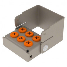 PLUG IN - Stück für 6 Instrumente (2 Reihen a 3 Löcher) orange, 3,5 x 2,5 x 3 cm