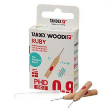 WOODI® Interdentalbürsten PHD - Packung 6 Stück ruby, PHD 0.9, ISO 2