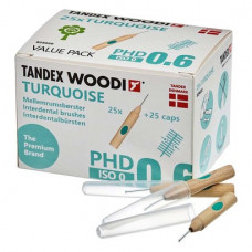 WOODI® Interdentalbürsten PHD - Packung 25 Stück turquoise, PHD 0.6, ISO 0