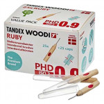 WOODI® Interdentalbürsten PHD - Packung 25 Stück ruby, PHD 0.9, ISO 2