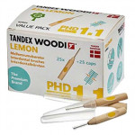 WOODI® Interdentalbürsten PHD - Packung 25 Stück lemon, PHD 1.1, ISO 3