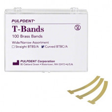 PCA T-Bands - matricaszalag, 100 db, sortiert, hajlított, sárgaréz