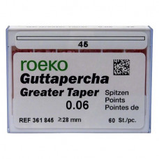 Guttapercha Greater, guttapercha-csúcs, rózsaszín, Taper.06 ISO 045, 60 darab