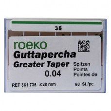 Guttapercha Greater, guttapercha-csúcs, rózsaszín, Taper.04 ISO 035, 60 darab