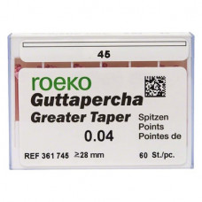 Guttapercha Greater, guttapercha-csúcs, rózsaszín, Taper.04 ISO 045, 60 darab