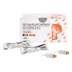 Fuji Plus (A3), Rögzítőcement (Üvegionomer), Kapszulák, fluoridmentes, röntgenopák, Üvegionomer, 19 ml, 50 darab
