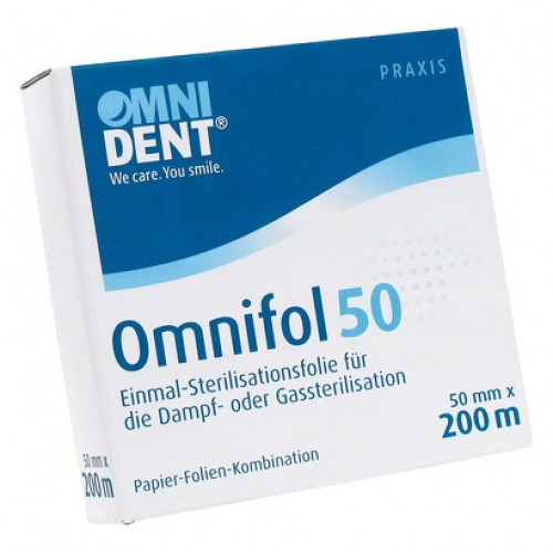 Omni (Omnifol), (200 m x 55 mm), Sterilizációs fólia, Tekercs, átlátszó, Papír - Fólia, 1 darab