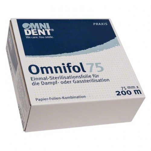 Omni (Omnifol), (200 m x 75 mm), Sterilizációs fólia, Tekercs, átlátszó, Papír - Fólia, 1 darab