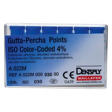 Guttapercha-csúcs (30 mm) (4 %) (ISO 30), ISO 30 világoskék, Guttapercha, 30 mm, 120 darab