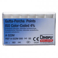 Guttapercha-csúcs (30 mm) (4 %) (ISO 45), ISO 45 fehér, Guttapercha, 30 mm, 120 darab