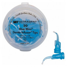 Blue Mini Dento-Infusor Tip, Applikációs kanül, hajlított, Luer-Lock (csavaros), Műanyag, 1,2 mm, 20 darab