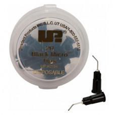 Black Micro Tip (G22 ¦ 0,70 mm), Applikációs kanül, hajlított, fekete, Fém, G22 = 0,7 mm, 20 darab