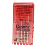 Gutta Condensor (21 mm) (ISO 35), Guttapercha kondenzor, Könyökdarab (CA, Ø 2,35 mm, ISO 204) ISO 35 forgó, ISO színkódolt, Nemesacél, 21 mm, 4 darab