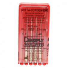 Gutta Condensor (21 mm) (ISO 40), Guttapercha kondenzor, Könyökdarab (CA, Ø 2,35 mm, ISO 204) ISO 40 forgó, ISO színkódolt, Nemesacél, 21 mm, 4 darab