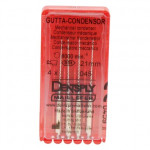 Gutta Condensor (21 mm) (ISO 45), Guttapercha kondenzor, Könyökdarab (CA, Ø 2,35 mm, ISO 204) ISO 45 forgó, ISO színkódolt, Nemesacél, 21 mm, 4 darab