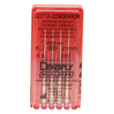 Gutta Condensor (21 mm) (ISO 50), Guttapercha kondenzor, Könyökdarab (CA, Ø 2,35 mm, ISO 204) ISO 50 forgó, ISO színkódolt, Nemesacél, 21 mm, 4 darab