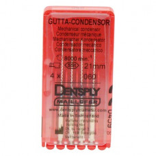 Gutta Condensor (21 mm) (ISO 60), Guttapercha kondenzor, Könyökdarab (CA, Ø 2,35 mm, ISO 204) ISO 60 forgó, ISO színkódolt, Nemesacél, 21 mm, 4 darab