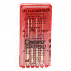 Gutta Condensor (21 mm) (ISO 70), Guttapercha kondenzor, Könyökdarab (CA, Ø 2,35 mm, ISO 204) ISO 70 forgó, ISO színkódolt, Nemesacél, 21 mm, 4 darab
