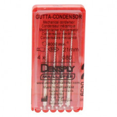 Gutta Condensor (21 mm) (ISO 80), Guttapercha kondenzor, Könyökdarab (CA, Ø 2,35 mm, ISO 204) ISO 80 forgó, ISO színkódolt, Nemesacél, 21 mm, 4 darab