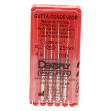 Gutta Condensor (25 mm) (ISO 30), Guttapercha kondenzor, Könyökdarab (CA, Ø 2,35 mm, ISO 204) ISO 30 forgó, ISO színkódolt, Nemesacél, 25 mm, 4 darab