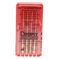 Gutta Condensor (25 mm) (ISO 50), Guttapercha kondenzor, Könyökdarab (CA, Ø 2,35 mm, ISO 204) ISO 50 forgó, ISO színkódolt, Nemesacél, 25 mm, 4 darab