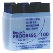 Progress (100 µm) (B), Artikulációs papír, Lapok, kék, egyenes, 100 µm (0,1 mm), 300 darab