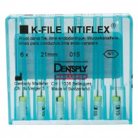 Nitiflex, (21 mm) (ISO 15), Gyökércsatorna reszelő (kézzel), Fogantyú - műanyag ISO 15 ISO színkódolt, Nikkel-titán, 21 mm, 6 darab