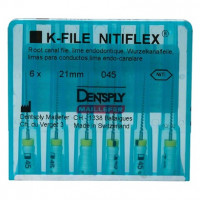 Nitiflex (21 mm) (ISO 45), Gyökércsatorna reszelő (kézzel), Fogantyú - műanyag ISO 45 ISO színkódolt, Nikkel-titán, 21 mm, 6 darab