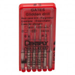 Gates Glidden Drill (3), Gyökércsatorna tágító (Gates), Könyökdarab (CA, Ø 2,35 mm, ISO 204) ISO 90 forgó, ISO színkódolt, Nemesacél, 19 - 34 mm, 6 darab