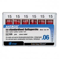 Guttapercha-csúcs (#529) (28 mm) (6 %) (ISO 15), ISO 15 rózsaszín, röntgenopák, Guttapercha, 28 mm, 60 darab