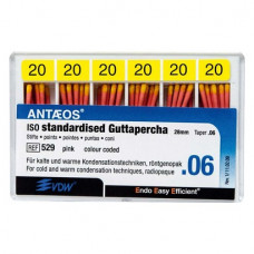 Guttapercha-csúcs (#529) (28 mm) (6 %) (ISO 20), ISO 20 rózsaszín, röntgenopák, Guttapercha, 28 mm, 60 darab