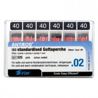 Guttapercha-csúcs (#529) (28 mm) (6 %) (ISO 35), ISO 35 rózsaszín, röntgenopák, Guttapercha, 28 mm, 60 darab