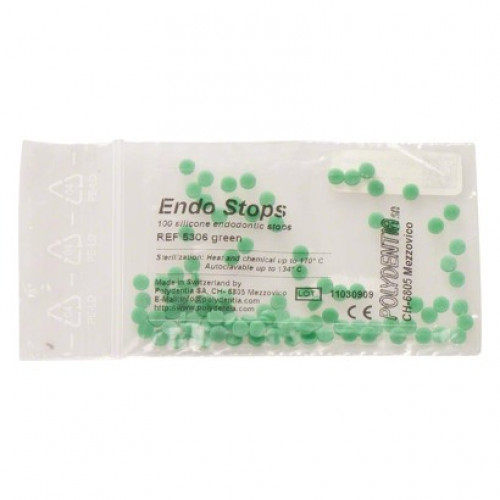 Endo stops, (3,5 x 1 mm), zöld, Szilikon, 100 darab