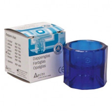 Gyógyszer-tartó üvegcse, nem autoklávozható, kék, 32 mm, 1 darab