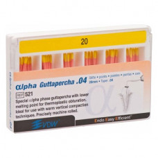 alpha Guttapercha (28 mm) (4 %) (ISO 20), Guttapercha-csúcs, ISO 20 rózsaszín, Guttapercha, 28 mm, 60 darab