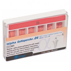 alpha Guttapercha (28 mm) (4 %) (ISO 25), Guttapercha-csúcs, ISO 25 rózsaszín, Guttapercha, 28 mm, 60 darab