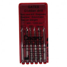 Gates Glidden Drill (6), Gyökércsatorna tágító (Gates), Könyökdarab (CA, Ø 2,35 mm, ISO 204) ISO 150 forgó, ISO színkódolt, Nemesacél, 15 - 28 mm, 6 darab