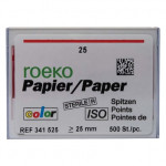 Color (ISO 25), Papírcsúcs, ISO 25 sterilen csomagolva, világospiros, Papír, 500 darab