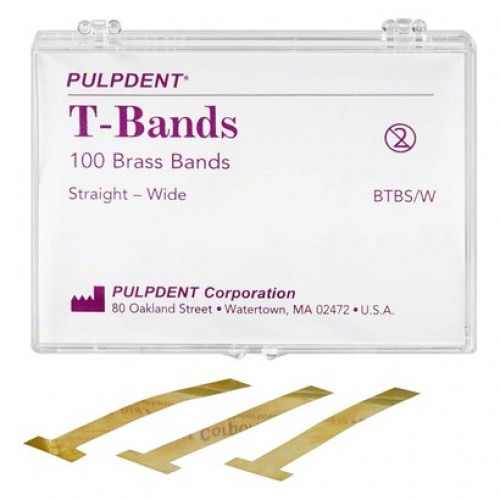 PCA T-Bands - matricaszalag, 100 db, széles, egyenes, sárgaréz